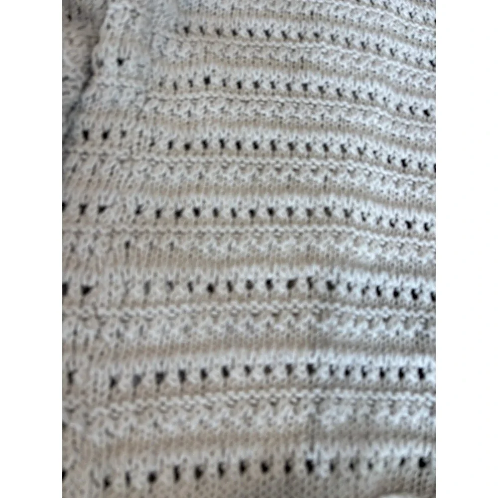 Zara chunky cardigan sweater boho fringe grey women's size small cotton blend - Picture 11 of 11